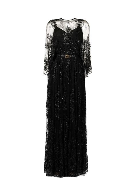 Black sequin lace maxi dress ELie Saab - women